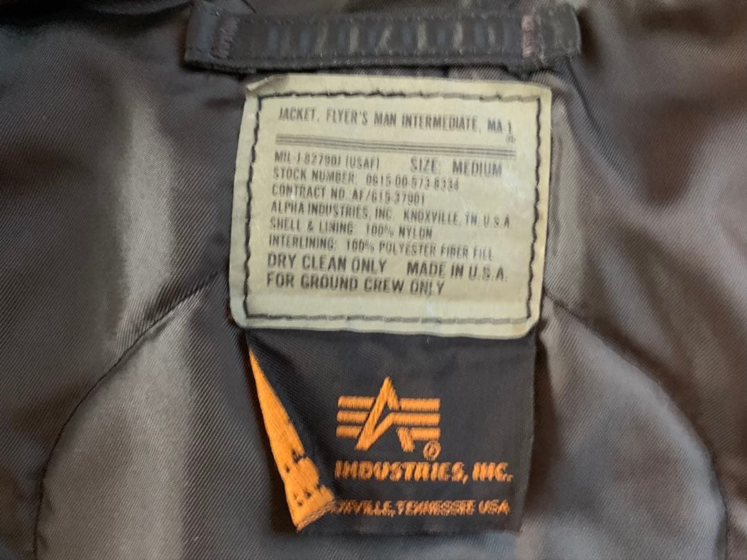 【美品】アルファ グランドクルー MA-1 復刻 90年代 Mサイズ USA製