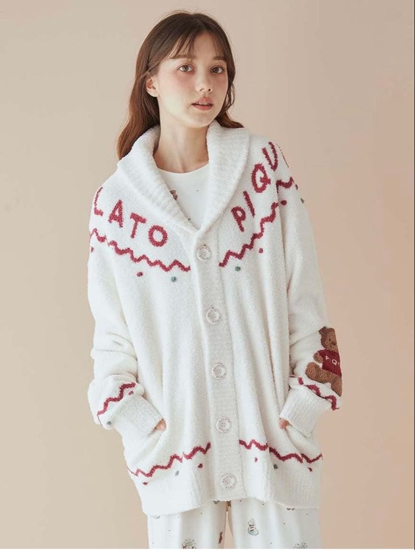 美品 ジェラピケ ホリデー ノルディックショールカーディガン