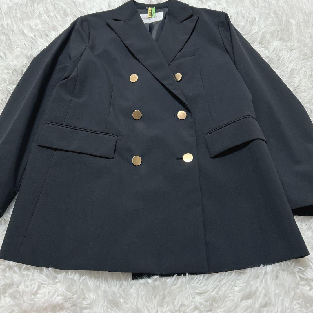 極美品✨オペークドットクリップ　ウールMIX ネイビー　ジャケット　紺ブレ