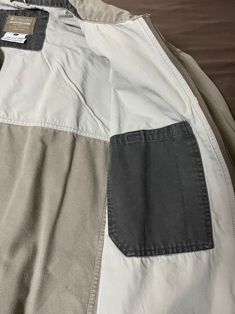 90's Columbia コロンビア　ワークジャケット　古着　ドローコード付き