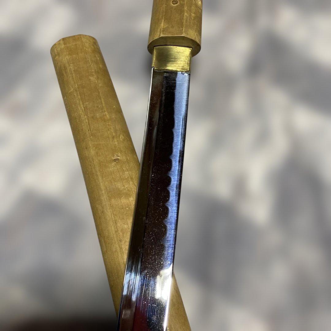 激安模造刀 白木鞘大刀 互の目乱れ刃文