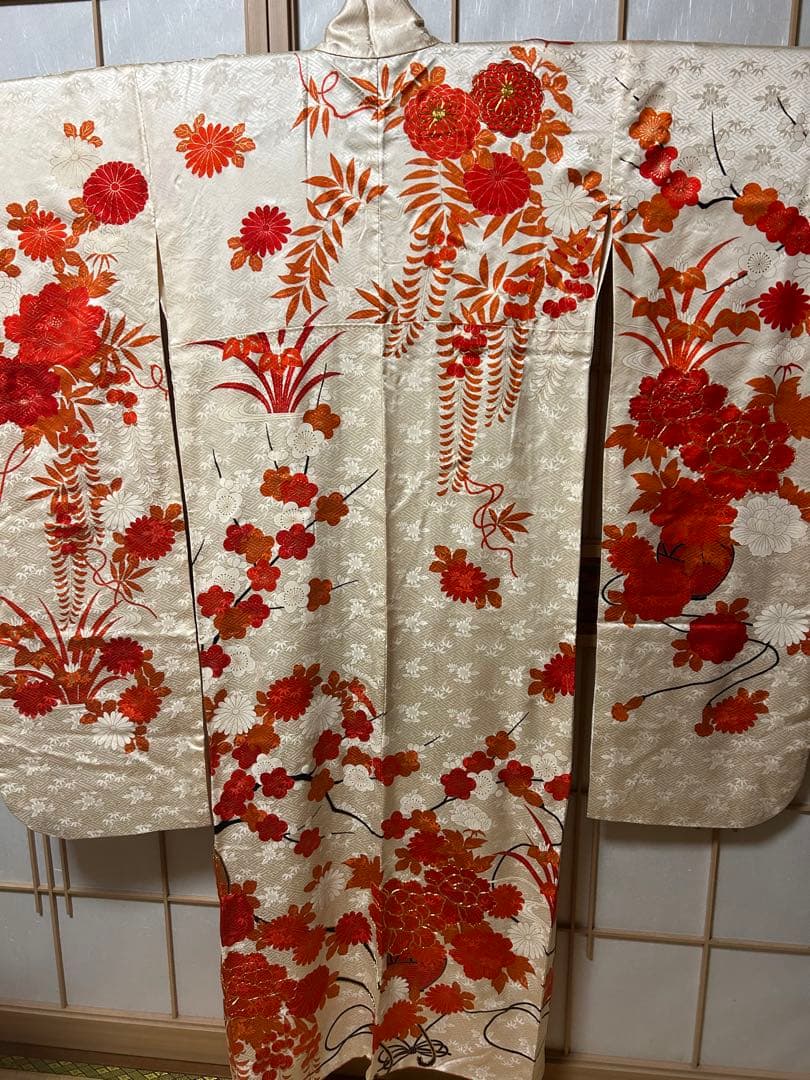 【正絹 振袖】赤×朱の極彩華｜金糸｜古典花尽くし 豪華振袖