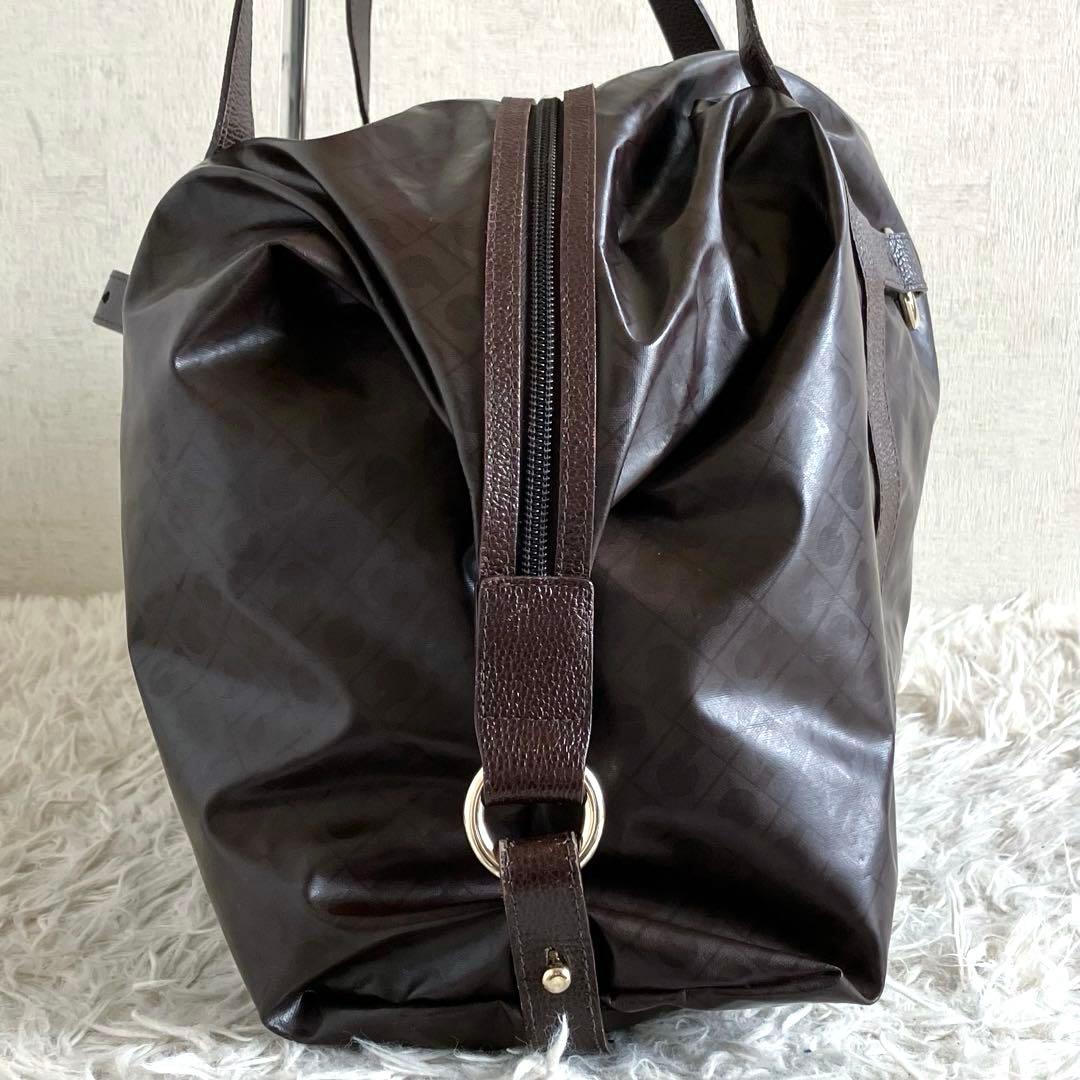 【美品 大容量】ゲラルディーニ　ボストンバッグ　ソフティ　茶　本革　ナイロン
