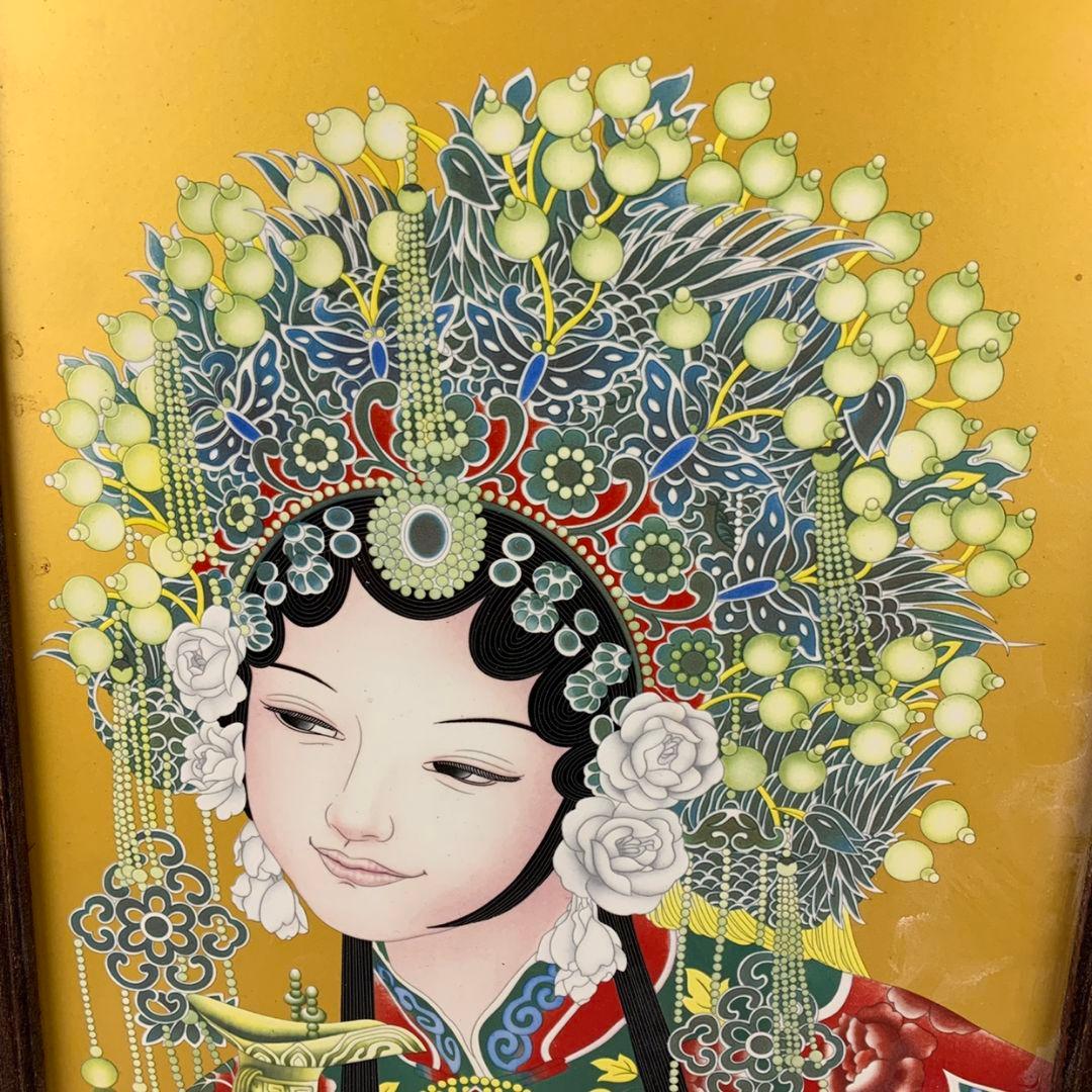 景徳鎮 陶磁器 パステル人物国色天香磁板画 磁器置物 装飾品 工芸品 美術品