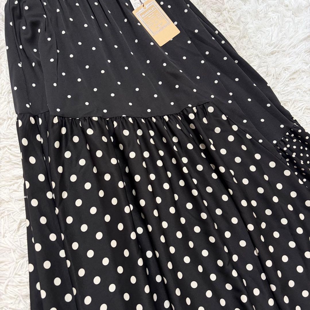 新品タグ付き BEARDSLEY ビアズリー ドットパッチワークロングスカート