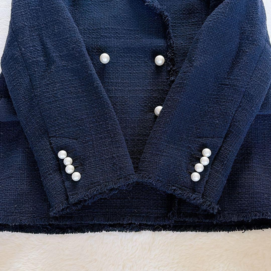完売人気✨美品【Spick & Span】ツイードダブルジャケット パール 36