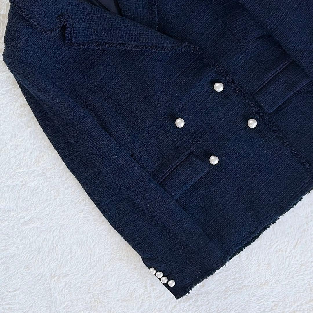 完売人気✨美品【Spick & Span】ツイードダブルジャケット パール 36