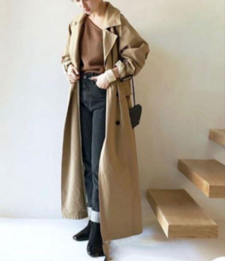 TODAYFUL　オーバー　トレンチコート　ロング　38　ベージュ