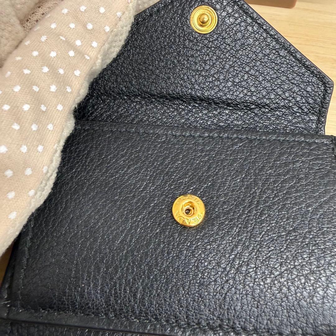 miko 美品★ PRADA 三つ折り財布 ブラック