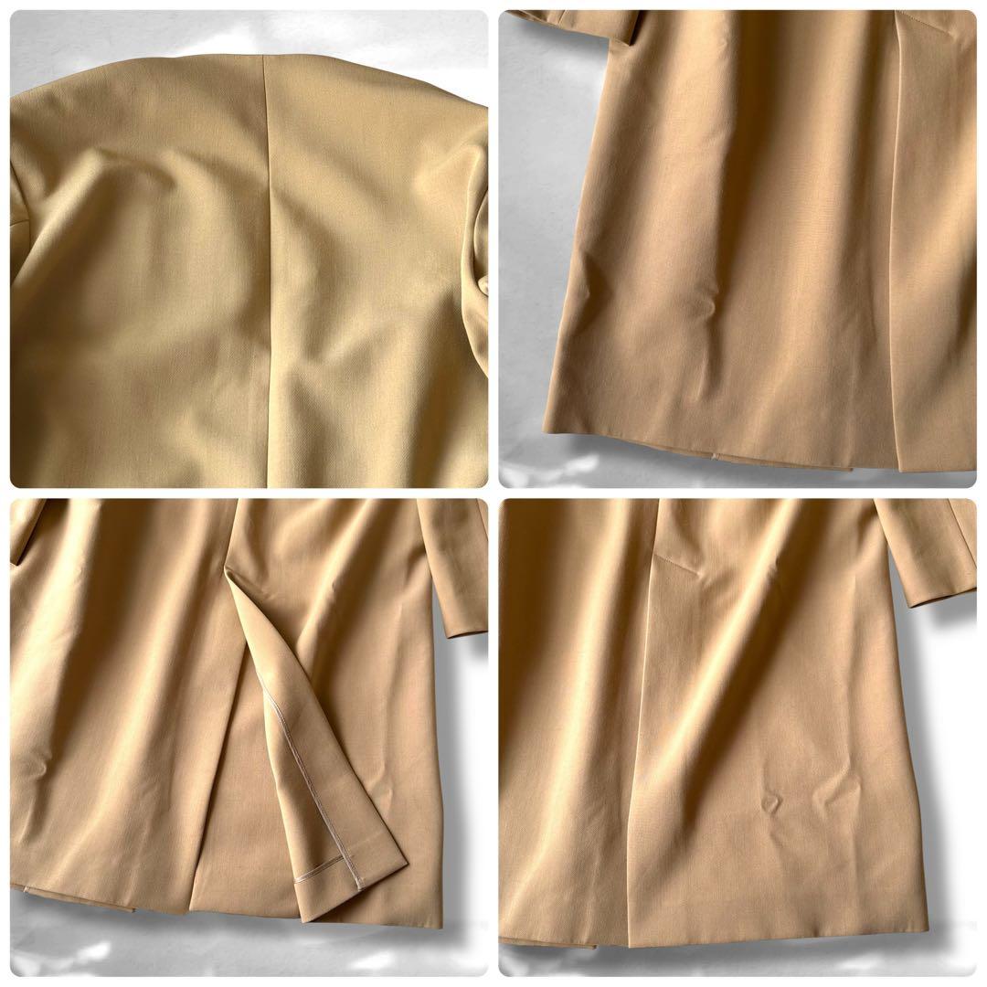 こ*く様 【美品】23区 コンパクトダブルクロスノーカラーコート　キャメル系　M