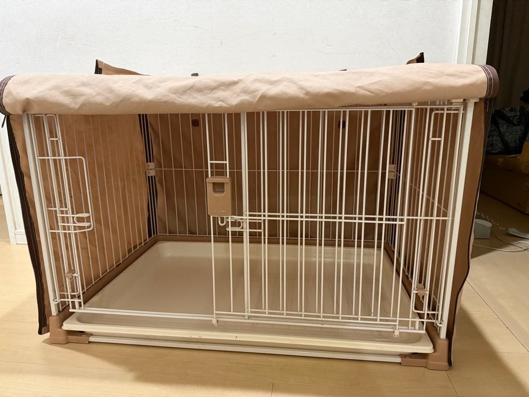 犬用金属ケージ 中型サイズ 取り外しカバー付き