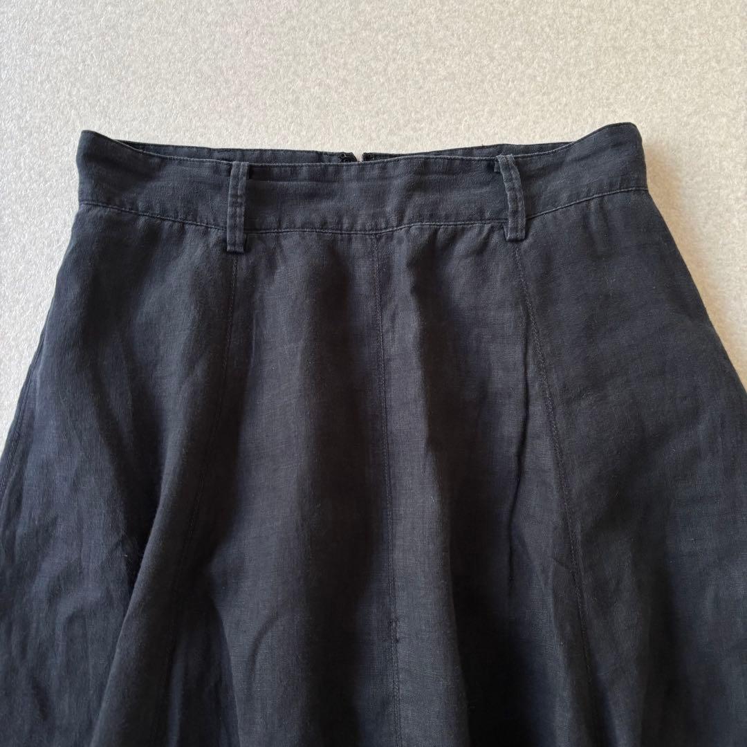 【美品】plage 22SS リネン100％　スリットリネンロングスカート　黒