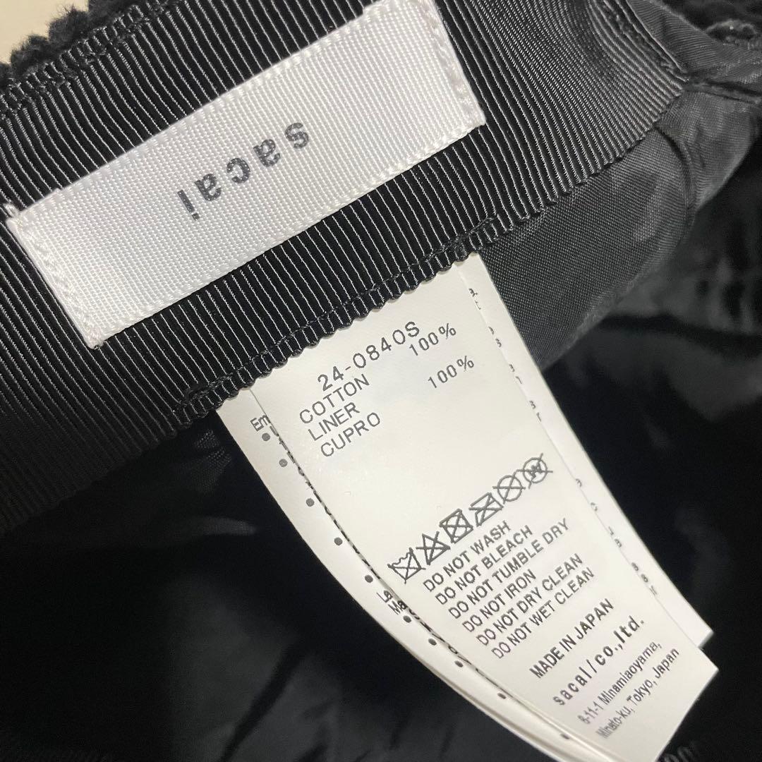 24年モデル　sacai サカイ　キャップ　ドッキングコートスウェットパーカー