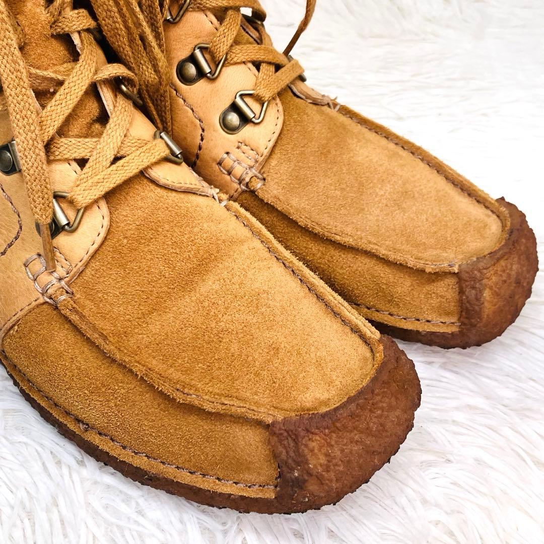【希少美品】Clarks(UK7)ナタリー ブーツ　レースアップ 異素材サンド