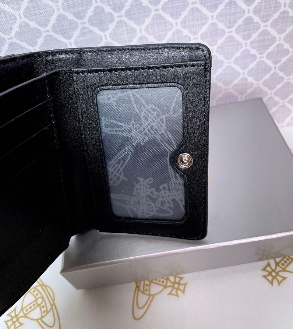 【☆内柄も素敵☆】Vivienne Westwood 三折財布 ブラックマット