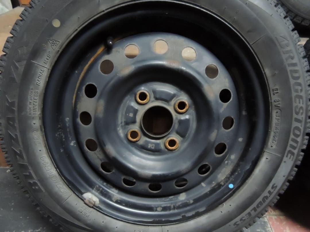 A6 155/65R14 75Q ブリヂストン スタッドレス ホイール付 4本