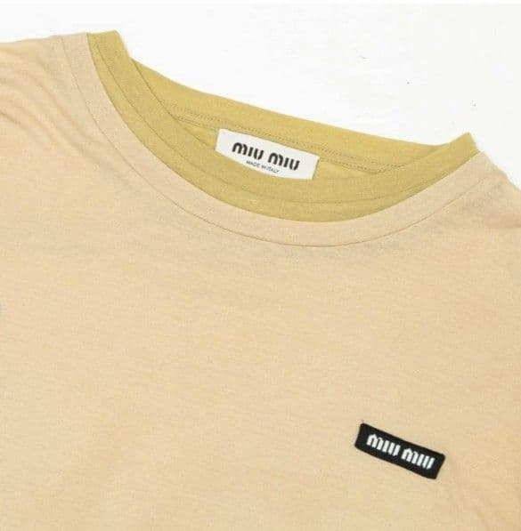 miu miu ベージュ 半袖Tシャツ