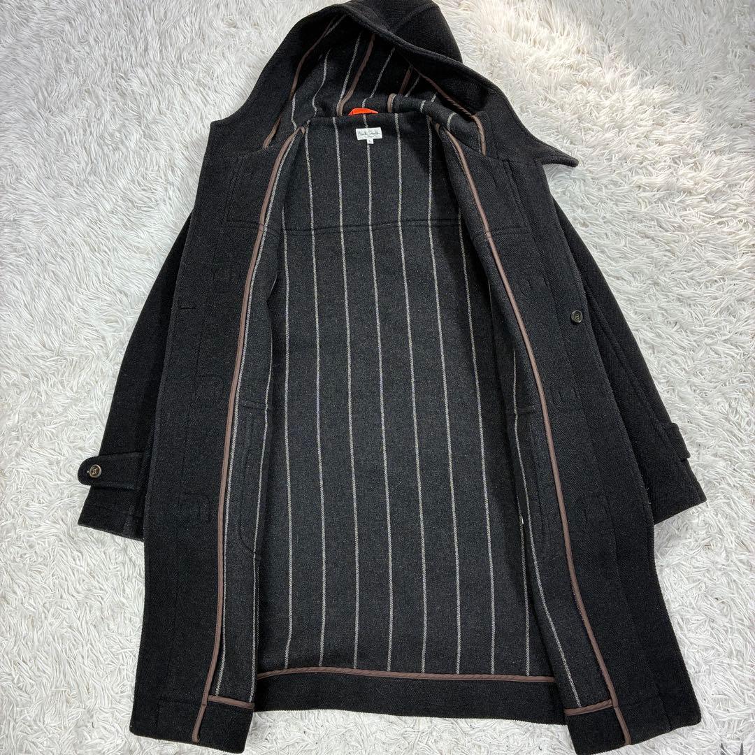 美品✨PaulSmith ウール ダッフルコート ヘリンボーン ブラック