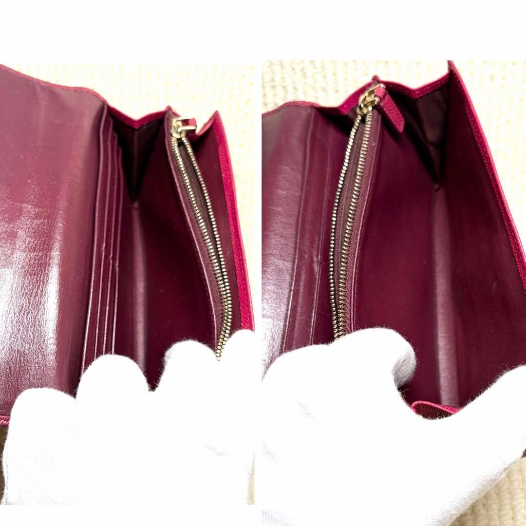 美品✨BVLGARI ブルガリ 長財布 2つ折り ファスナー　ピンク レディース