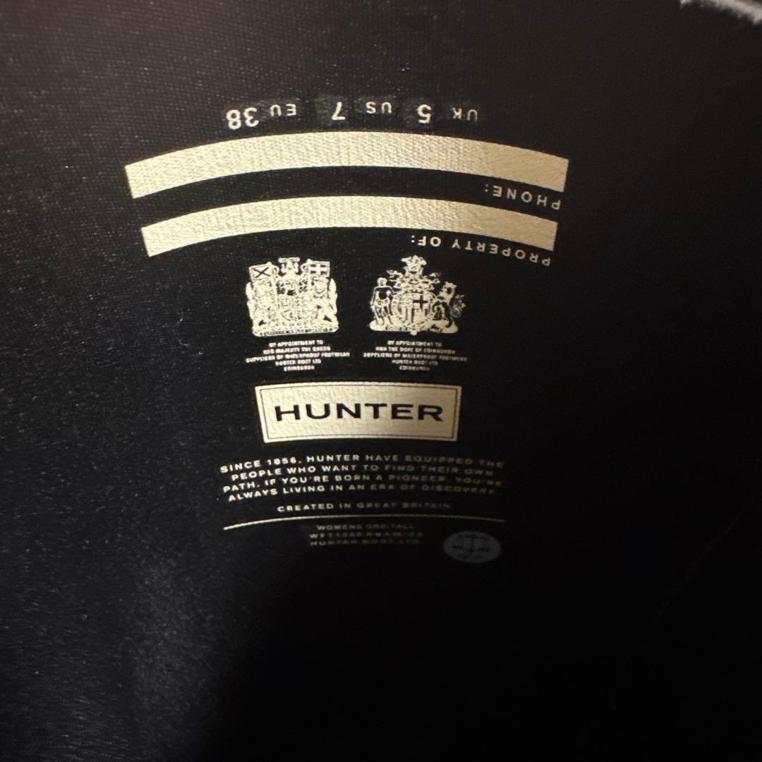 HUNTER ブラックラバーロングブーツ