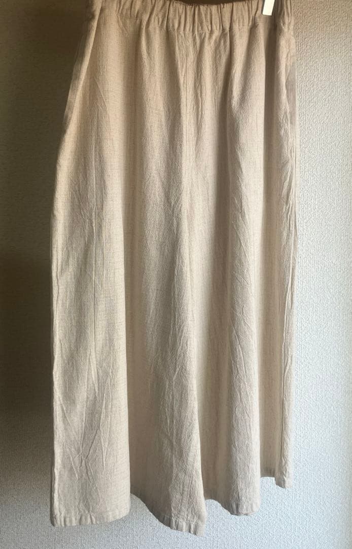 最終値下げ【美品】plantation メランジクロス　ワイドパンツ
