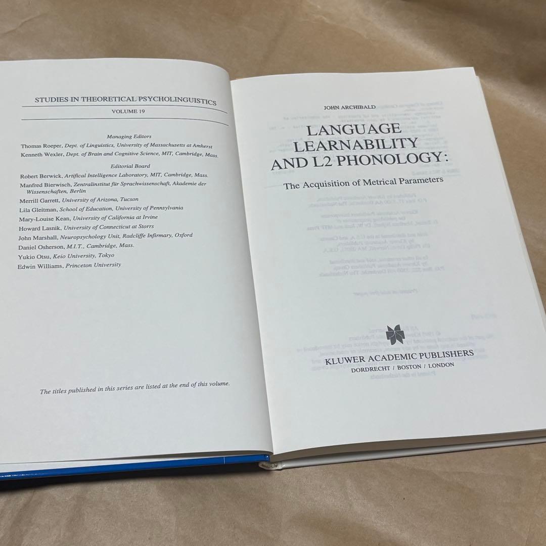 洋書 Language Learnability and L2 Phonology