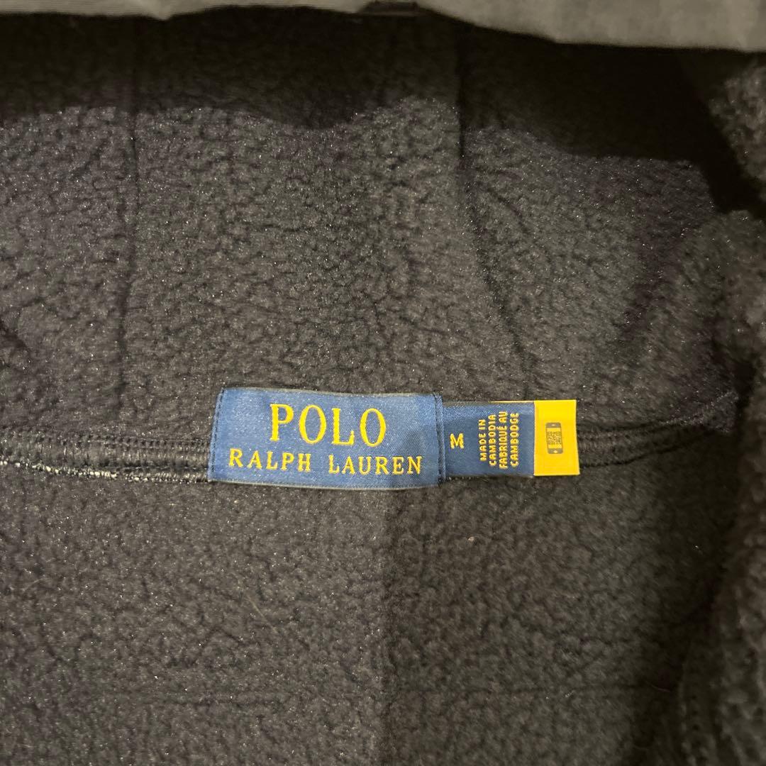 【極美品】 POLO RALPH LAUREN 裏ボア付きフードパーカーネイビー