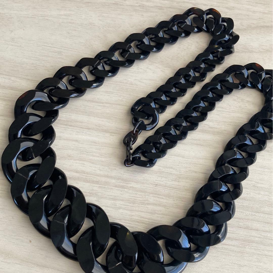 鼈甲 べっ甲ネックレス アンティーク　ビンテージ　天然　レトロ　ロング　黒甲