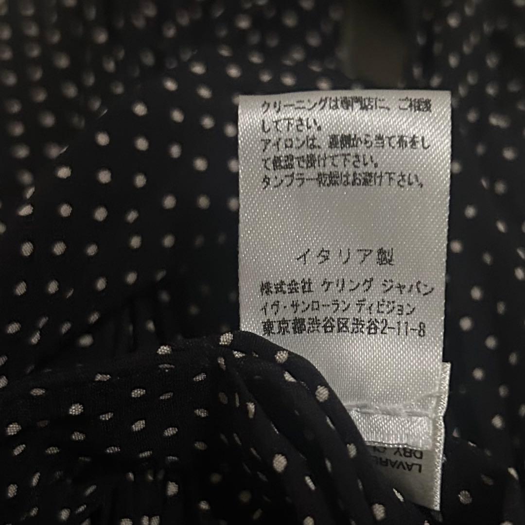 15SS エディ期 Saint Laurent Paris ドット柄クラヴァット