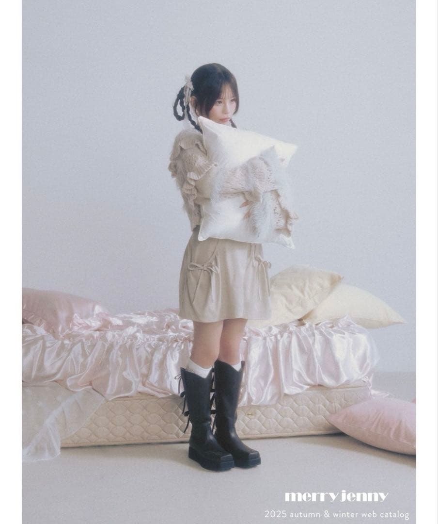 merryjenny fluffy border cardigan 村川緋杏着用