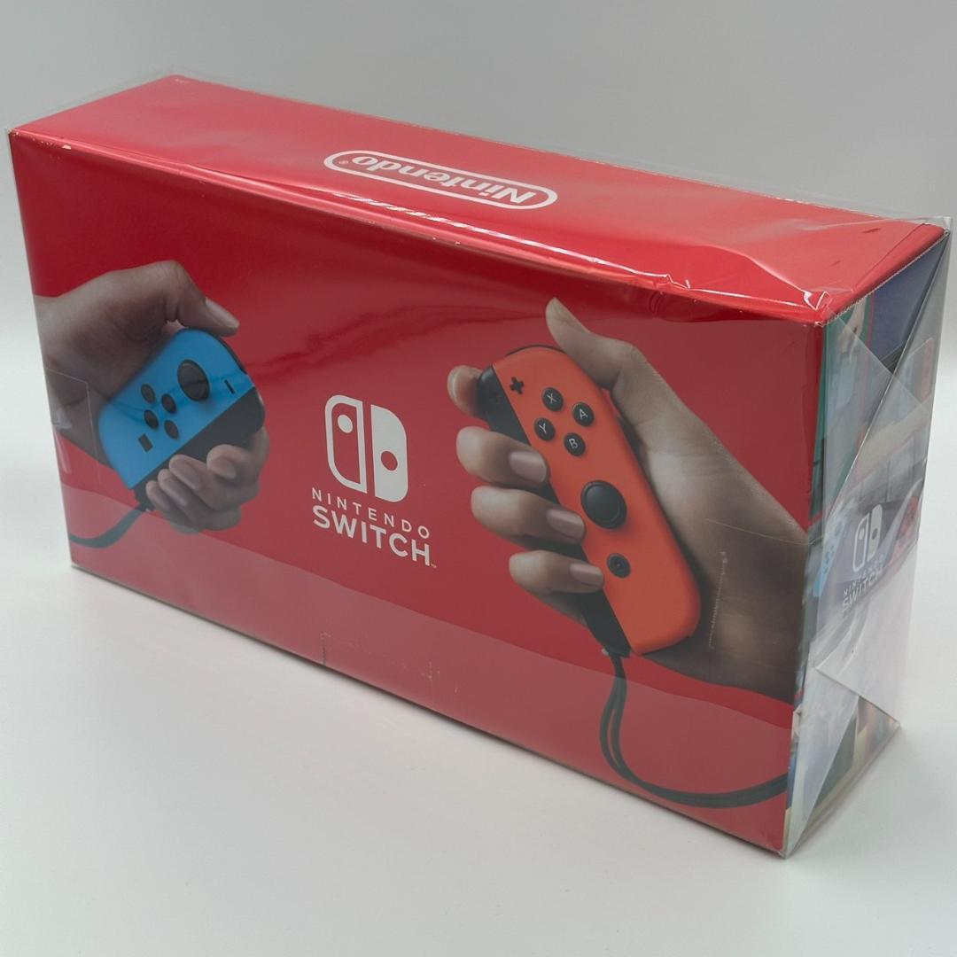 動作品 強化版 Nintendo Switch 本体 ネオンレッドブルー