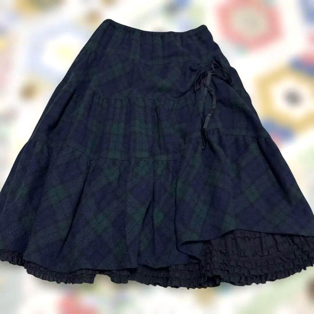 PINK HOUSE ブラックウォッチ　ウール　スカート　ピンクハウス