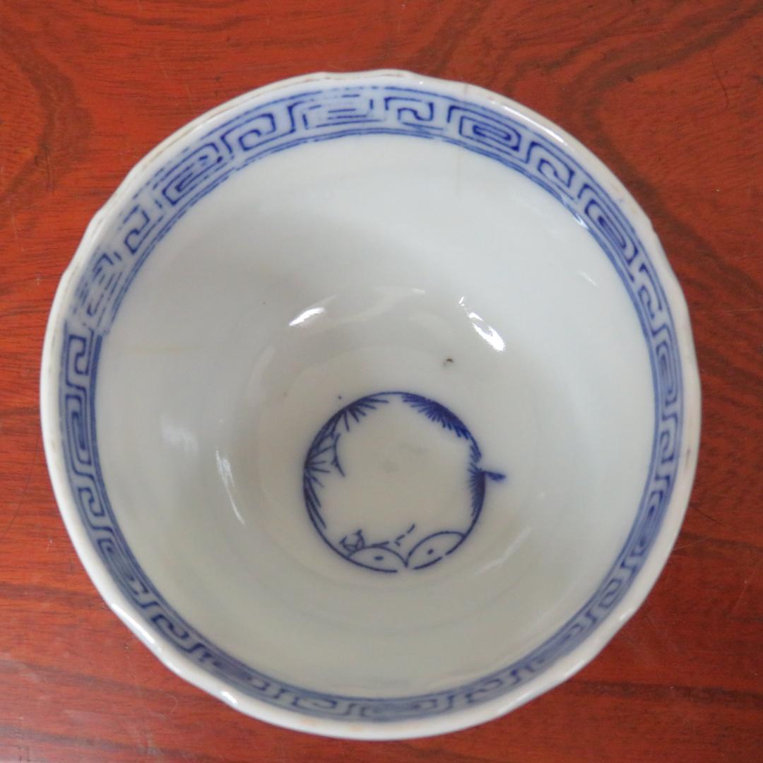 茶碗 蕎麦猪口 湯呑 ぐい飲み 松竹梅 鶴 窯傷 向付 波縁 色絵付け 金彩