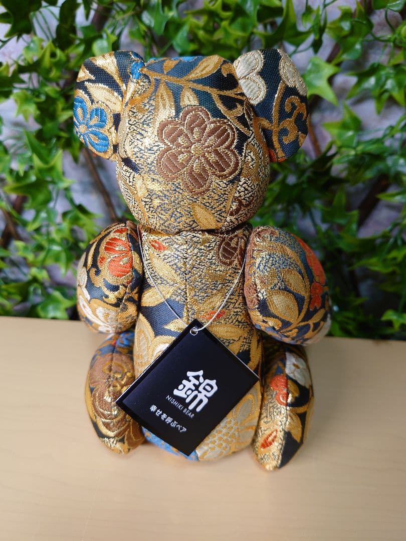 黒船堂 テディベア teddy bear錦織り JAPAN　キラキラGOLD ☆