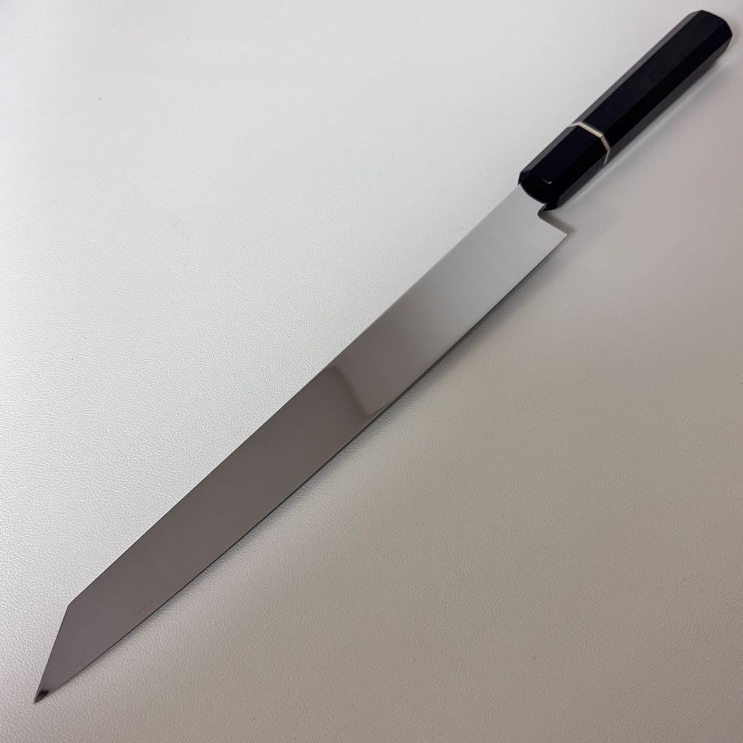 270mm 切付柳刃包丁 本牛角黒檀八角柄 刺身包丁 全鋼　和包丁.