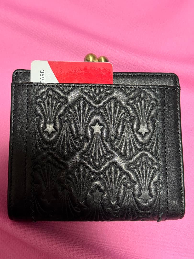 ANNA SUI アナスイ　がま口 二つ折り財布　黒 未使用品