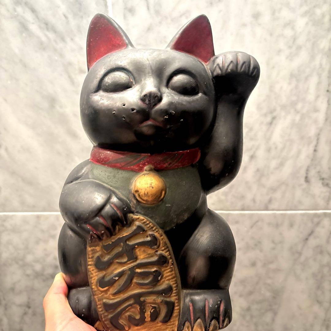 アンティーク大正時代とてつもない雰囲気の幸運・良き人を招く特大招き猫