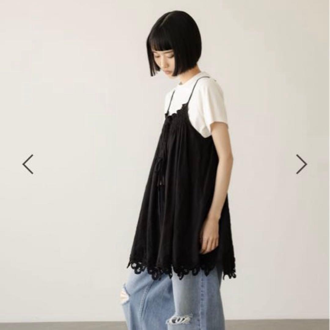 LOWRYSFARM 2WAYバテンレースミニワンピース♪ブラック♪新品未使用