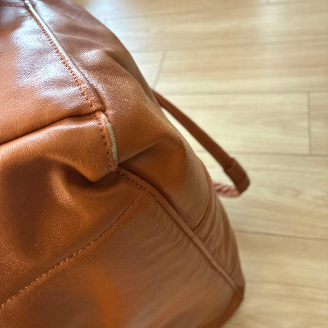 ブラウン ボストンバッグ 合成皮革