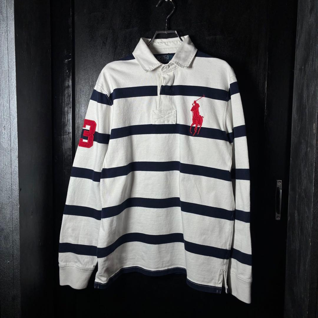 90s POLO RALPH LAUREN ラガーシャツ　ボーダー　ビッグポニー
