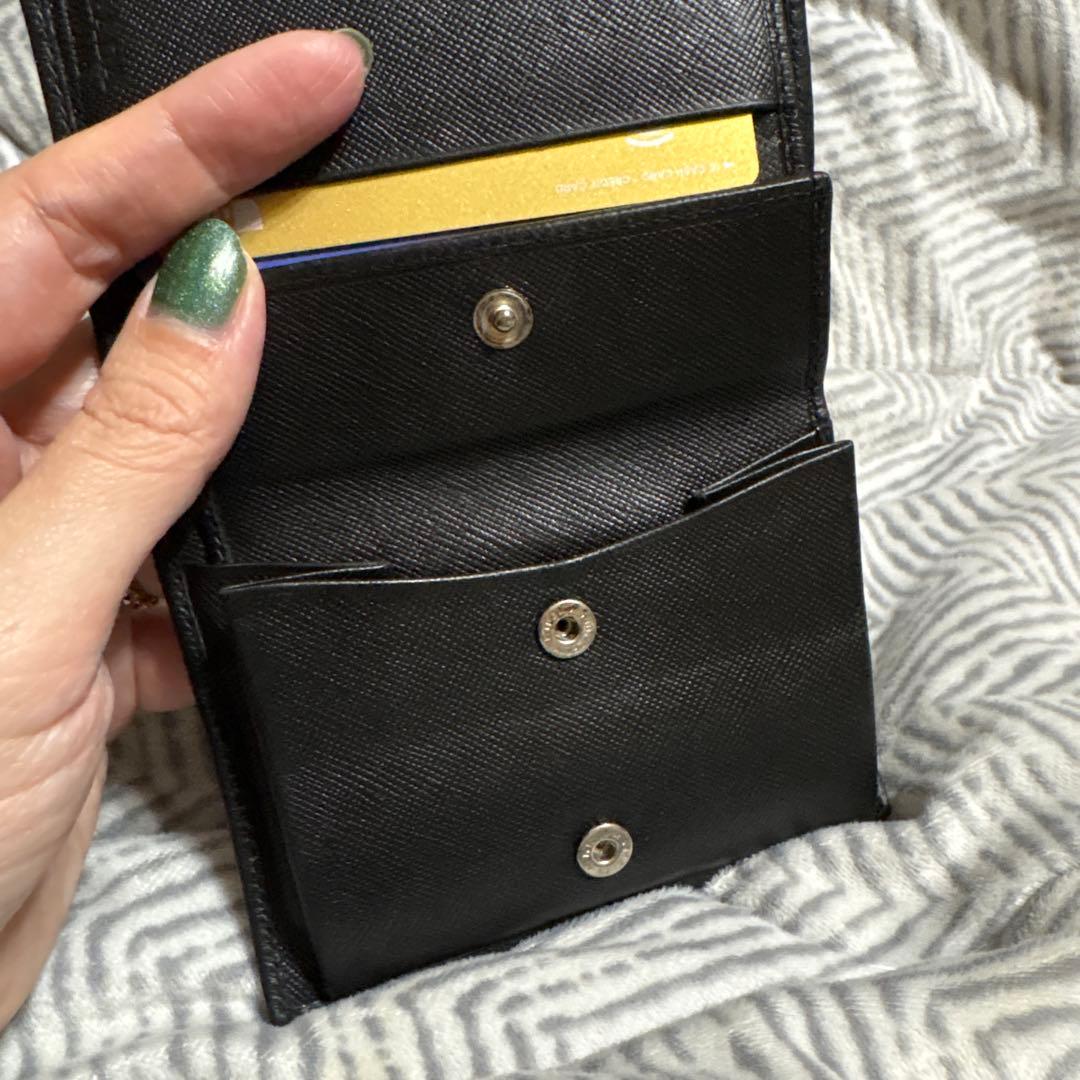 PRADA サフィアーノレザー 二つ折り財布 ブラック