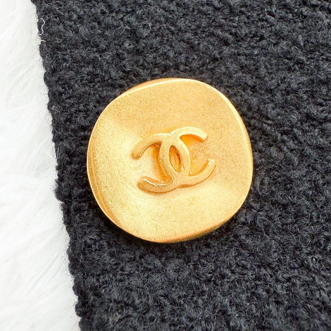 CHANEL 90’s VINTAGE ブラックツイードジャケット 金ココボタン