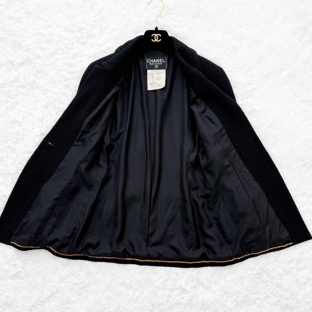 CHANEL 90’s VINTAGE ブラックツイードジャケット 金ココボタン