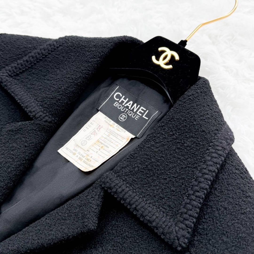 CHANEL 90’s VINTAGE ブラックツイードジャケット 金ココボタン