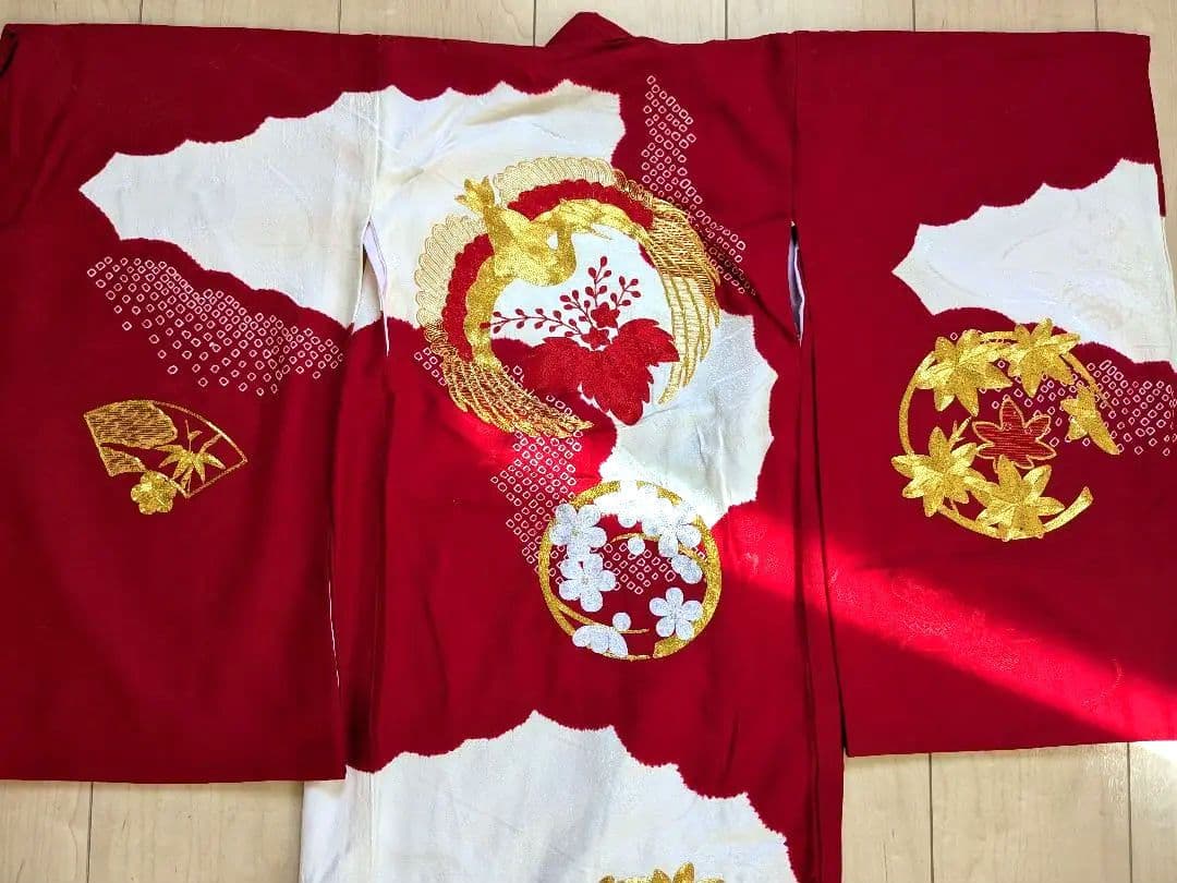 S*S様 お宮参り、七五三着物4点セット　女の子3歳　絹　刺繍　アンティーク　昭