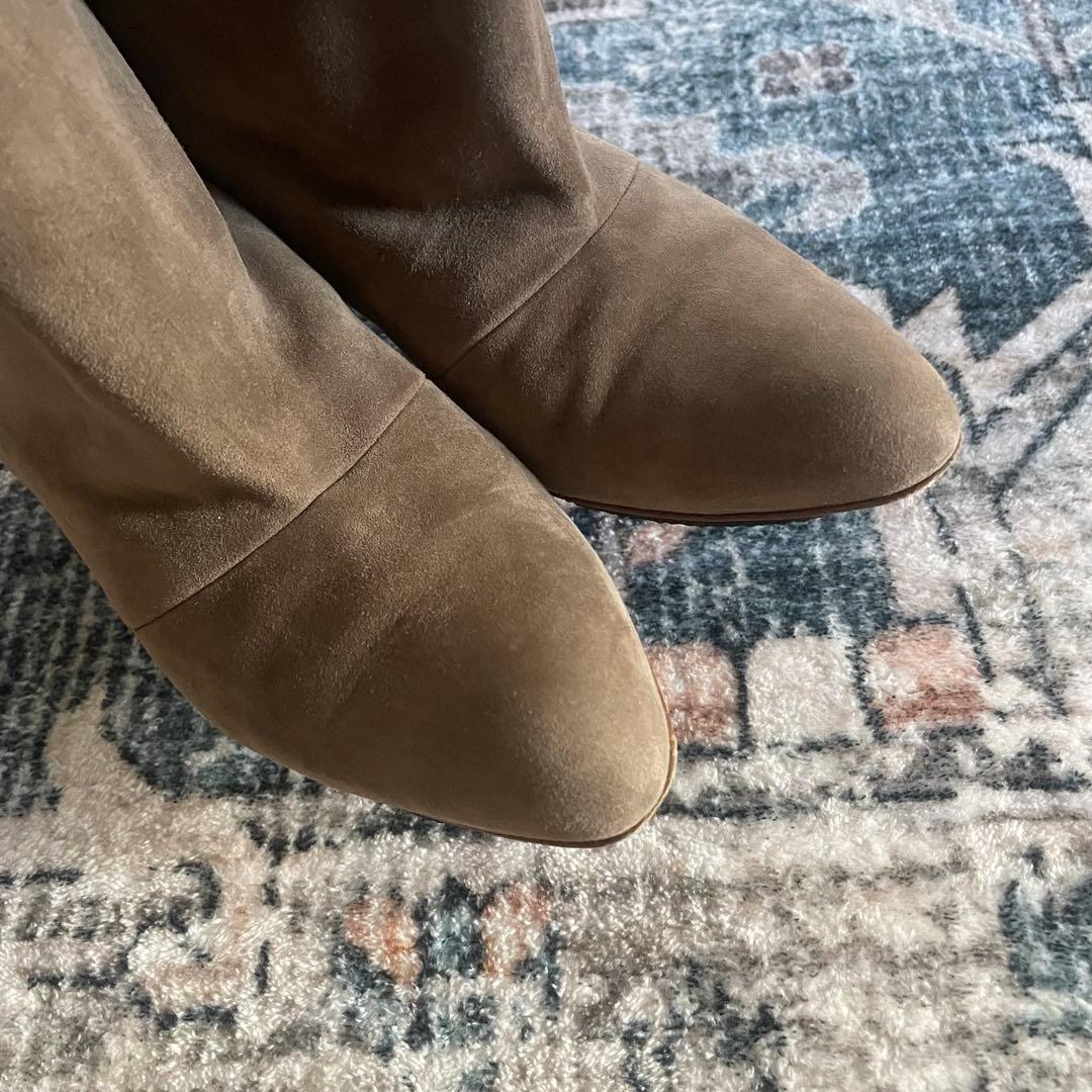 NEBLONI E. スウェードレザーブーツ 37 トープ カーキ系