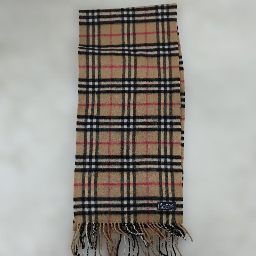 ✨美品✨ バーバリー ノバチェック マフラー カシミヤ100 ベージュ 英国製