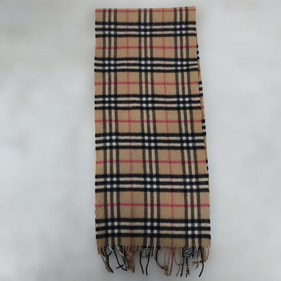 ✨美品✨ バーバリー ノバチェック マフラー カシミヤ100 ベージュ 英国製