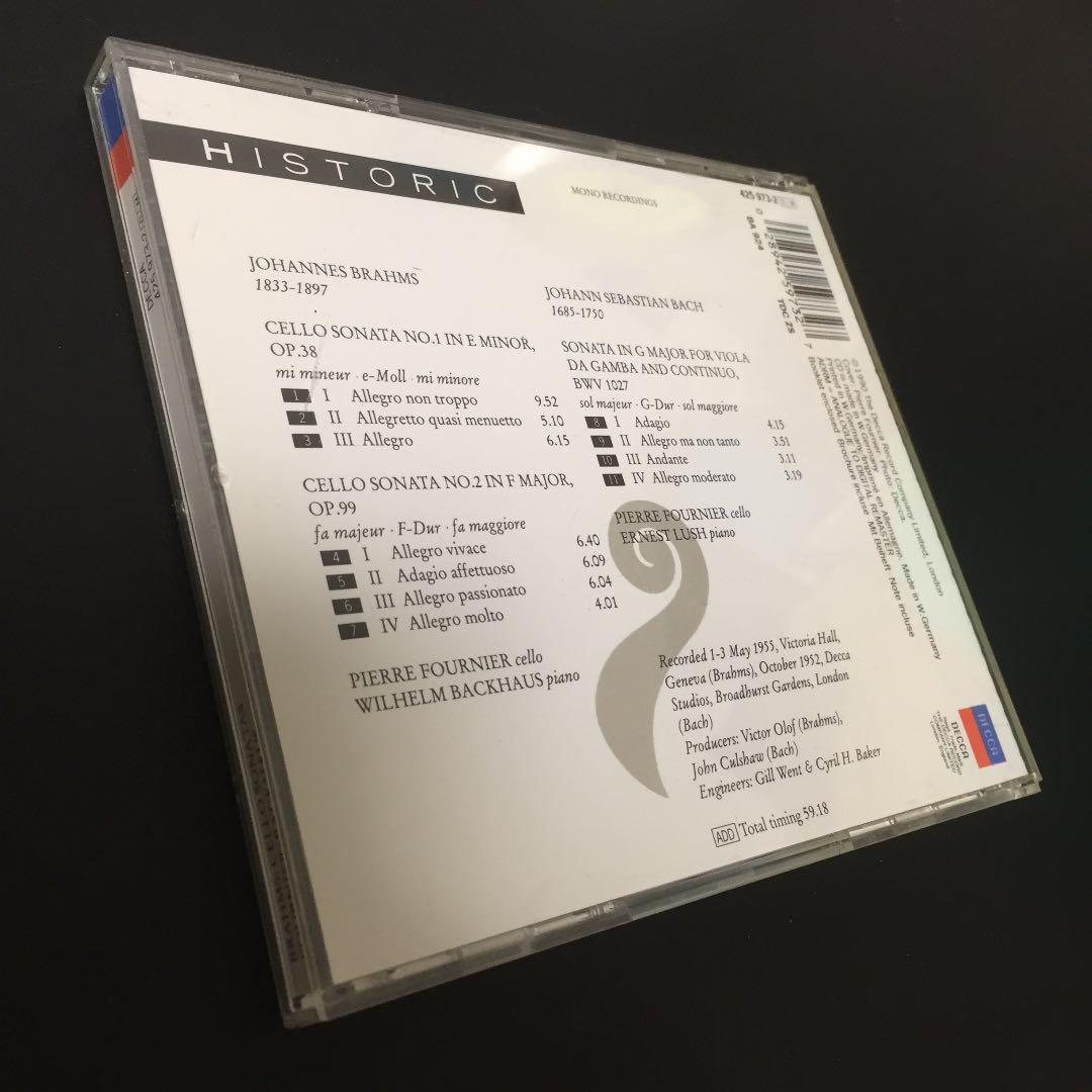 【売約済】フルニエ&バックハウス／ブラームス