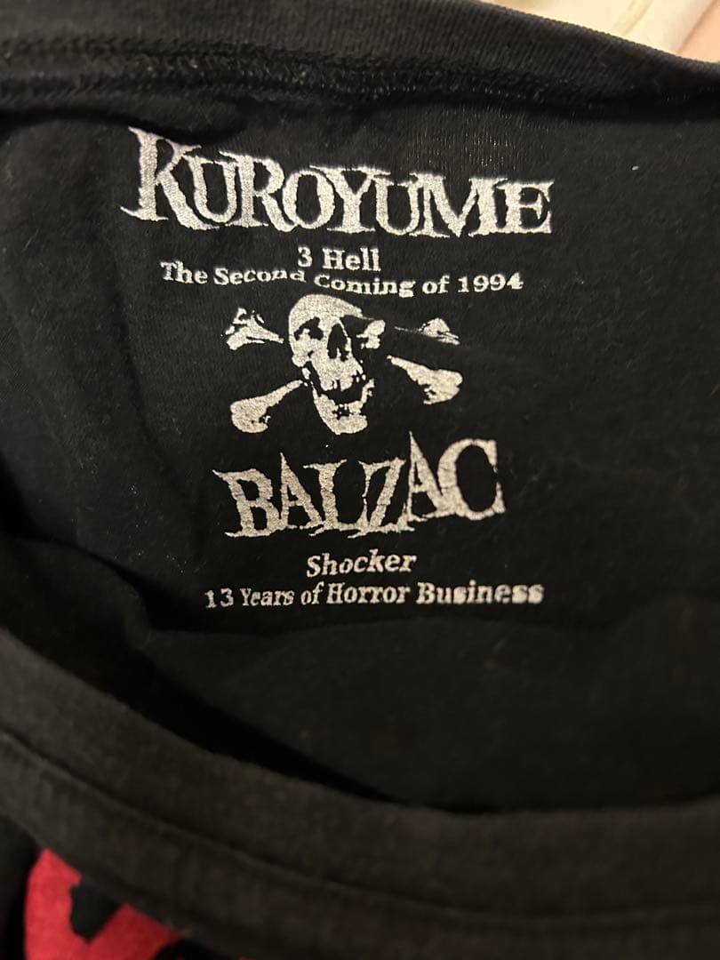 黒夢Tシャツ　バットプリント　地獄ノ三夜　BALZAC KUROYUME